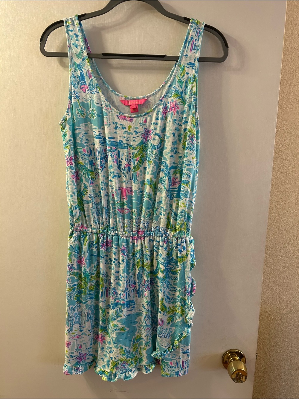 Lilly Pulitzer Aqua, Pink & Green Tropical Romper